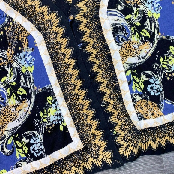 FREE PEOPLE | sz L Women's Catch Me if You Can Kimono Long Tie Sleeve Blouse - Picture 5 of 9